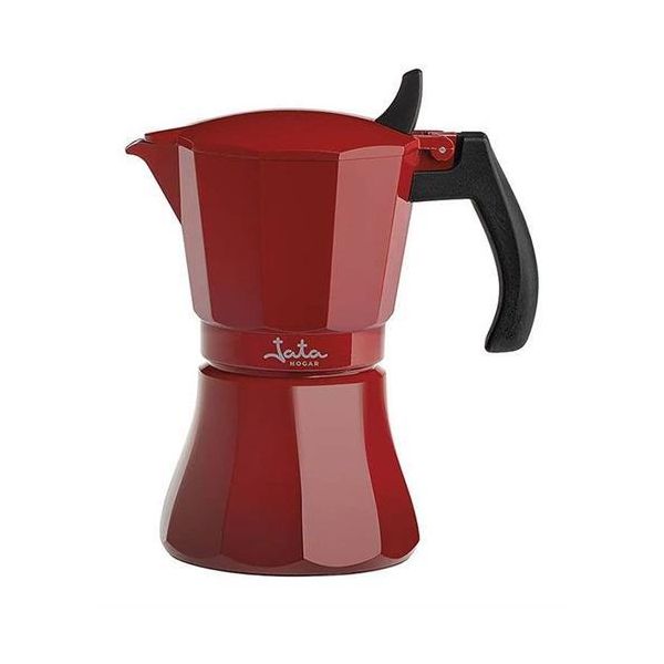 JATA ITALIAN COFFEE MAKER INDUCTION READY ALUMINIUM BODY 9CUPS RED HCAF2009