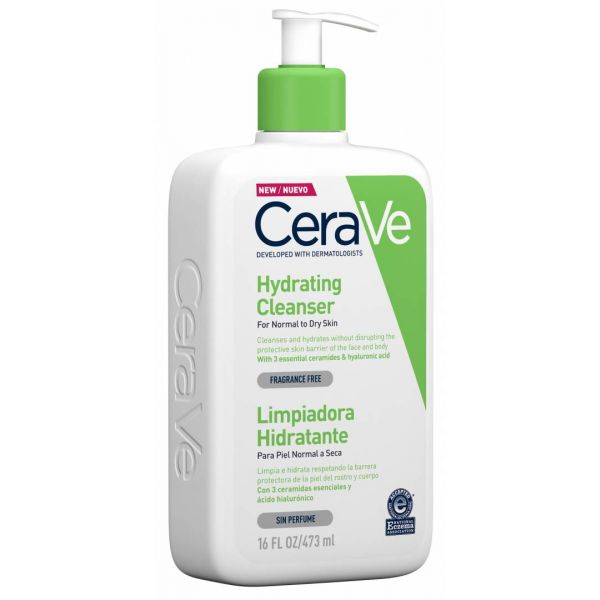 CERAVE HIDRATANTE LOCION LIMPIADORA PIEL NORMAL A SECA SIN PERFUME 473ML