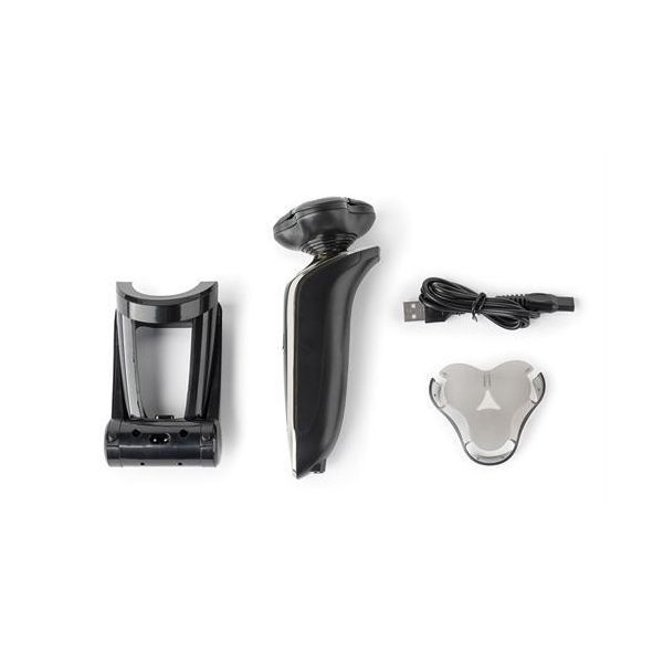 Afeitadora recargable JATA, 90 min. Cabezal de 360º. Plateada-negra JBMA1400