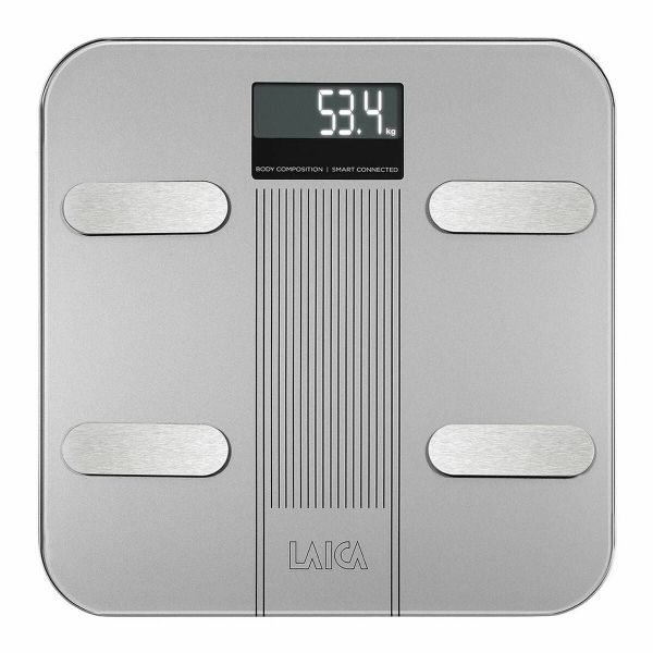LAICA BLUETOOTH DIGITAL BATHROOM SCALE SILVER 180KG PS7005