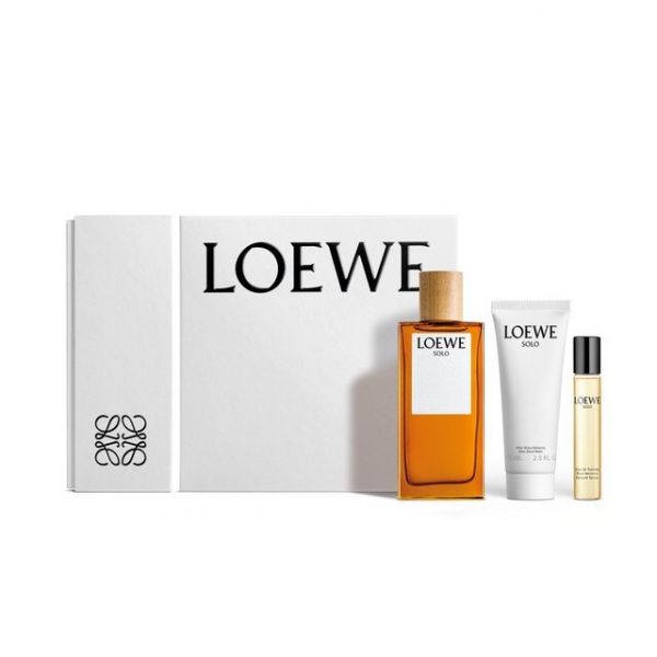 Loewe Solo Eau Toilette 100ml Balsamo Despues Del Afeitado 75ml Spray 10ml