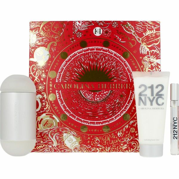 Carolina Herrera 212 Nyc Eau De Toilette Spray 100ml Set 3 Pieces Christmas 2023