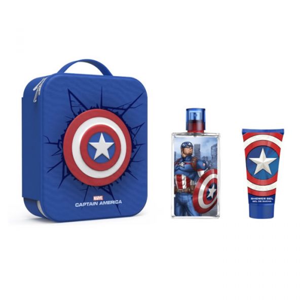 Marvel Capitan America Eau De Toilette Spray 100ml Set 3 Peças