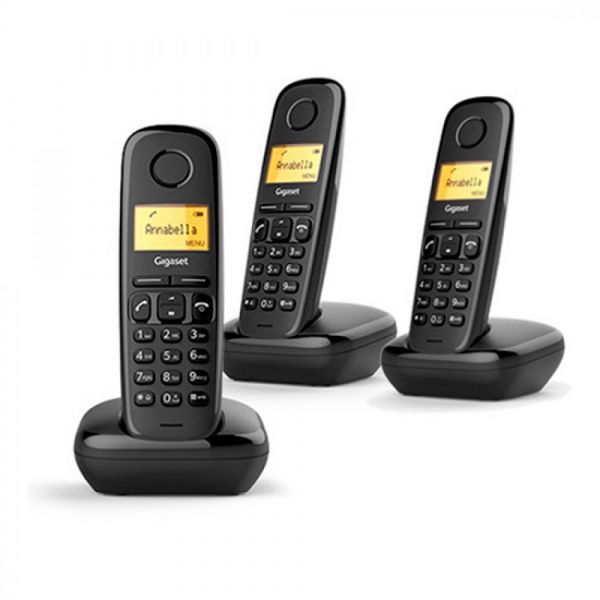 TELÉFONO INALÁMBRICO GIGASET A170 TRIO NEGRO (L36852-H2802-D211)