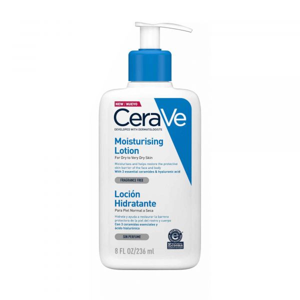CERAVE PIEL NORMAL A SECA LOCION HIDRATANTE SIN PERFUME 236ML