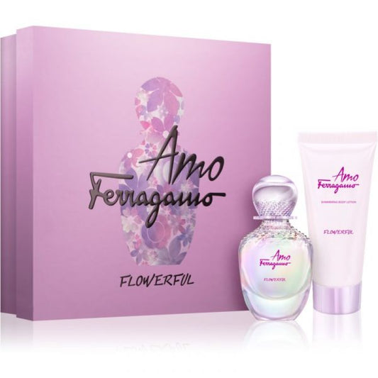 Salvatore Ferragamo Amo Ferragamo Flowerful Gift Set 50ml EDT Spray + 100ml Body Lotion