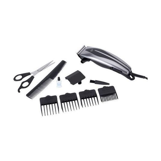 JATA HAIR CLIPPER WIRED 4 CUTING GUIDES SILVER MP423