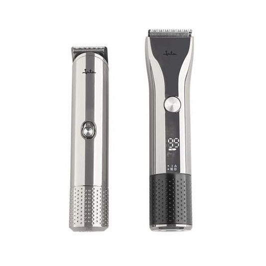 JATA HAIR CLIPPER AND LINE SHAPPER KIT 2PCS RECHARGABLE. SILVER-BLACK. JBSE2102