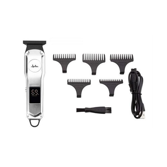 JATA HAIR CLIPPER RECHARGABLE 90MIN  5CUTING GUIDES LED DISPLAY SILVER JBCP4200