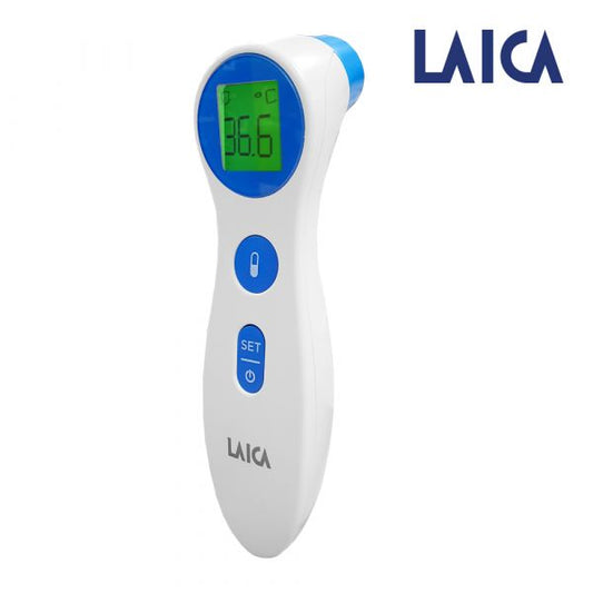 LAICA INFRARED THERMOMETER FOREHEAD  EAR AND LIQUIDS. BATTERIES INCLUDED TH1000