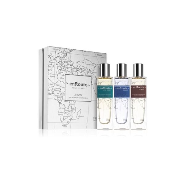AFNAN ENROUTE EAU DE PARFUM POUR HOMME NEW YORK 50ML + EAU DE PARFUM 50ML PARIS + EAU DE PARFUM 50ML DUBAI