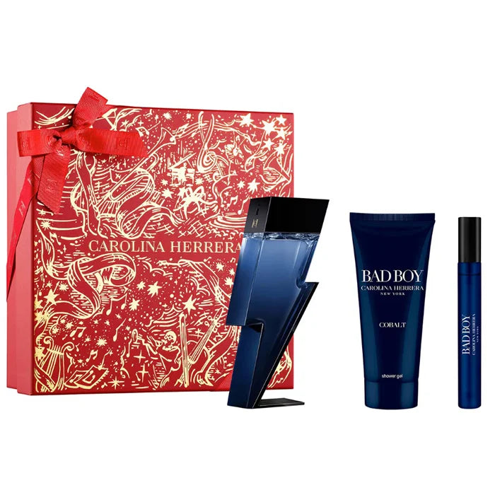 Carolina Herrera Bad Boy Cobalt Eau De Perfume Spray 100ml Set 3 Piezas