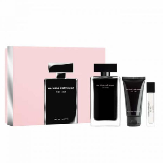 Narciso Rodriguez For Her Eau De Toilette Spray 100ml Set 3 Peças